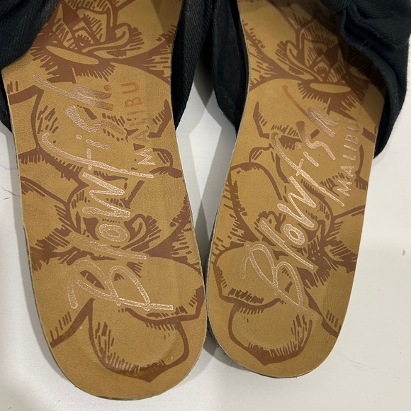 Blowfish Malibu Ginah Twilight Smokey Twill Bow Slides Sandals |Size 8 - Picture 3 of 7